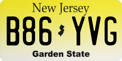 NJ license plate B86YVG