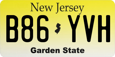 NJ license plate B86YVH