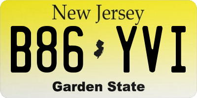 NJ license plate B86YVI
