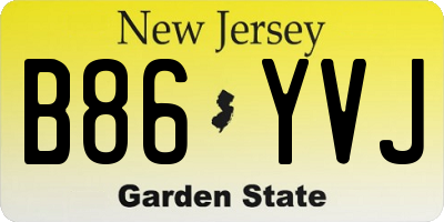 NJ license plate B86YVJ