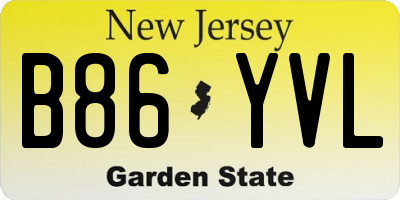 NJ license plate B86YVL