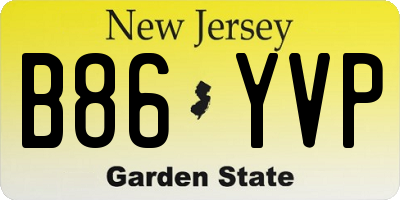 NJ license plate B86YVP
