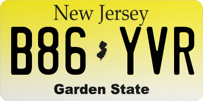 NJ license plate B86YVR