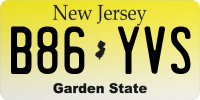 NJ license plate B86YVS