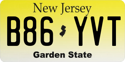 NJ license plate B86YVT