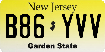 NJ license plate B86YVV