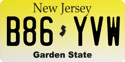 NJ license plate B86YVW