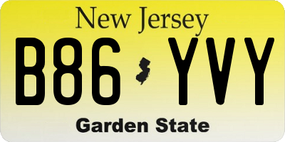 NJ license plate B86YVY