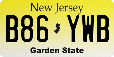 NJ license plate B86YWB