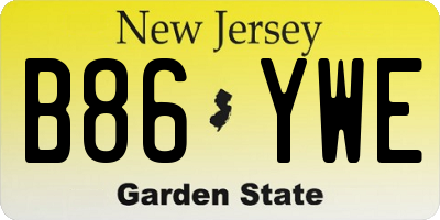 NJ license plate B86YWE