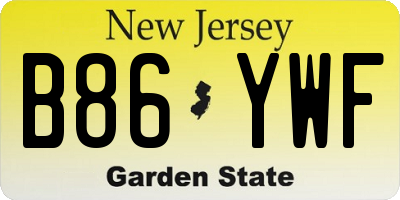 NJ license plate B86YWF