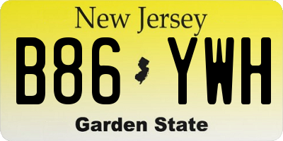 NJ license plate B86YWH