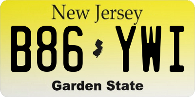 NJ license plate B86YWI