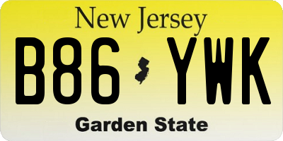 NJ license plate B86YWK