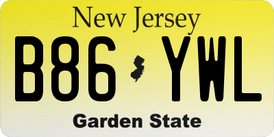 NJ license plate B86YWL