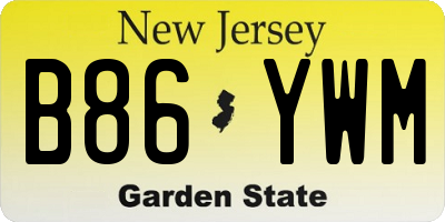 NJ license plate B86YWM