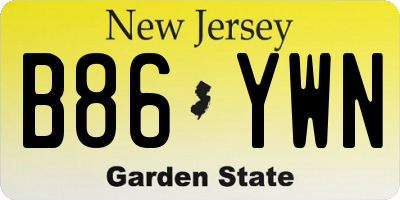 NJ license plate B86YWN