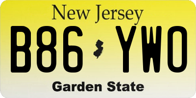 NJ license plate B86YWO
