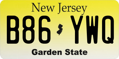NJ license plate B86YWQ