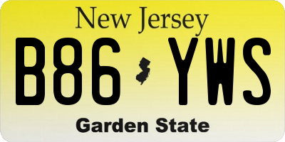 NJ license plate B86YWS