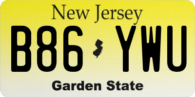NJ license plate B86YWU