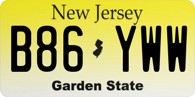 NJ license plate B86YWW