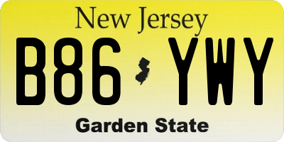 NJ license plate B86YWY
