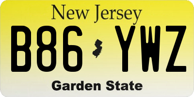 NJ license plate B86YWZ