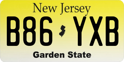 NJ license plate B86YXB