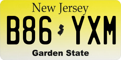 NJ license plate B86YXM