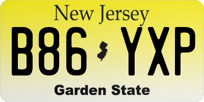 NJ license plate B86YXP