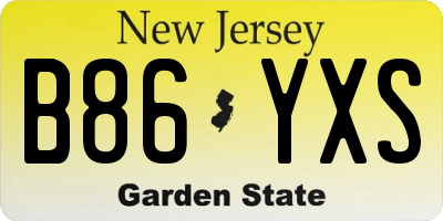 NJ license plate B86YXS