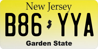 NJ license plate B86YYA