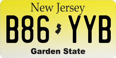 NJ license plate B86YYB