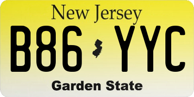 NJ license plate B86YYC