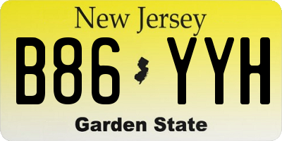 NJ license plate B86YYH