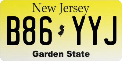 NJ license plate B86YYJ