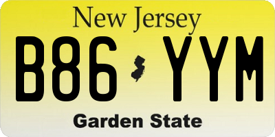 NJ license plate B86YYM