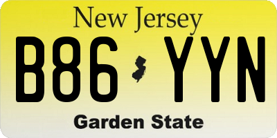 NJ license plate B86YYN