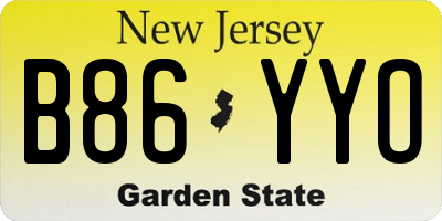 NJ license plate B86YYO