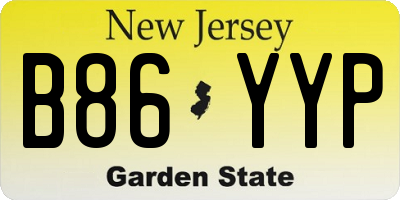 NJ license plate B86YYP