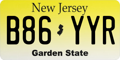 NJ license plate B86YYR
