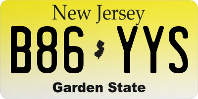 NJ license plate B86YYS