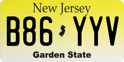 NJ license plate B86YYV