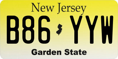 NJ license plate B86YYW