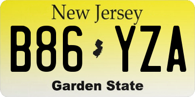 NJ license plate B86YZA
