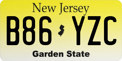 NJ license plate B86YZC
