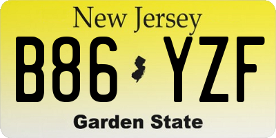 NJ license plate B86YZF