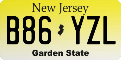 NJ license plate B86YZL
