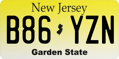 NJ license plate B86YZN